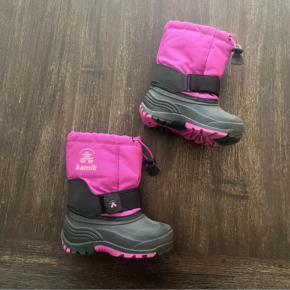 Kamik Pink Black Snow Boots size 9 toddler - Picture 5 of 6